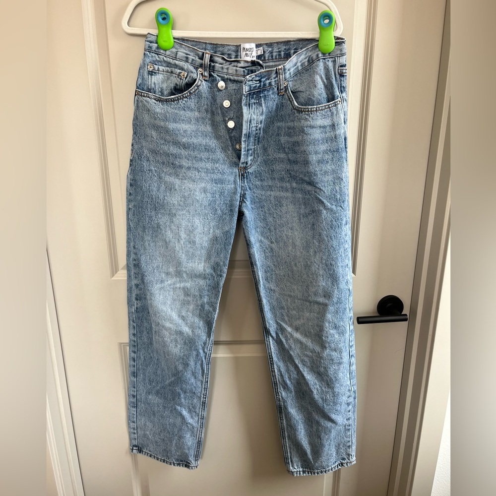 Princess Polly High Rise Straight Leg Jeans - Picture 1 of 2